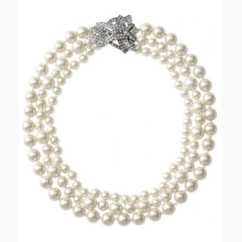 S&D [V] 2-in-1 Elegantly Edgy Daisy Pearl & Hematite Statement NecklaceB… - Picture 5 of 16